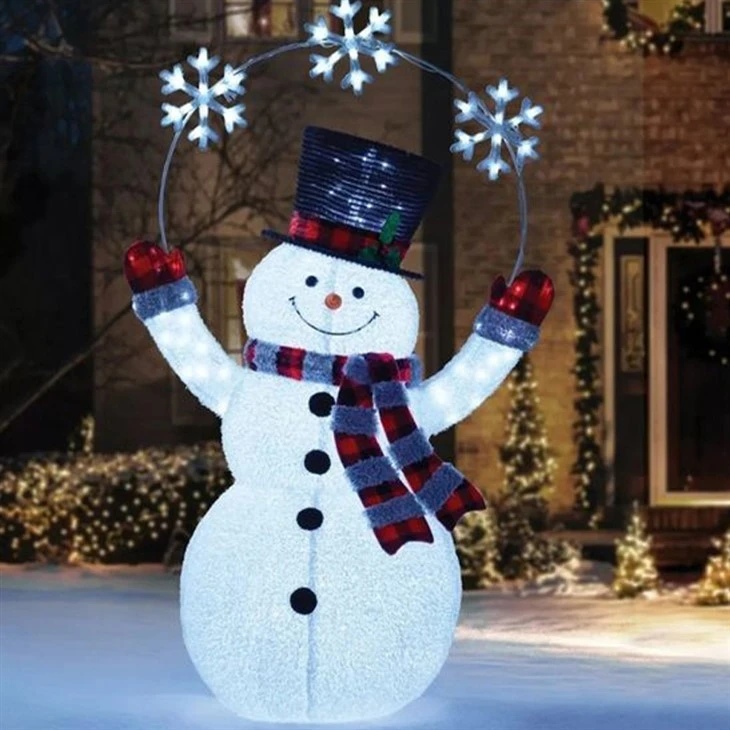outdoor lit snowman